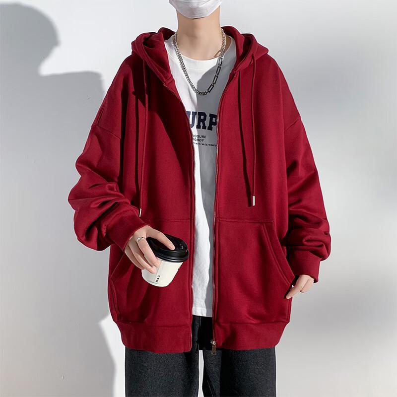 VUUG Men s Heavyweight Solid Cardigan Hoodie Jacket 2XL