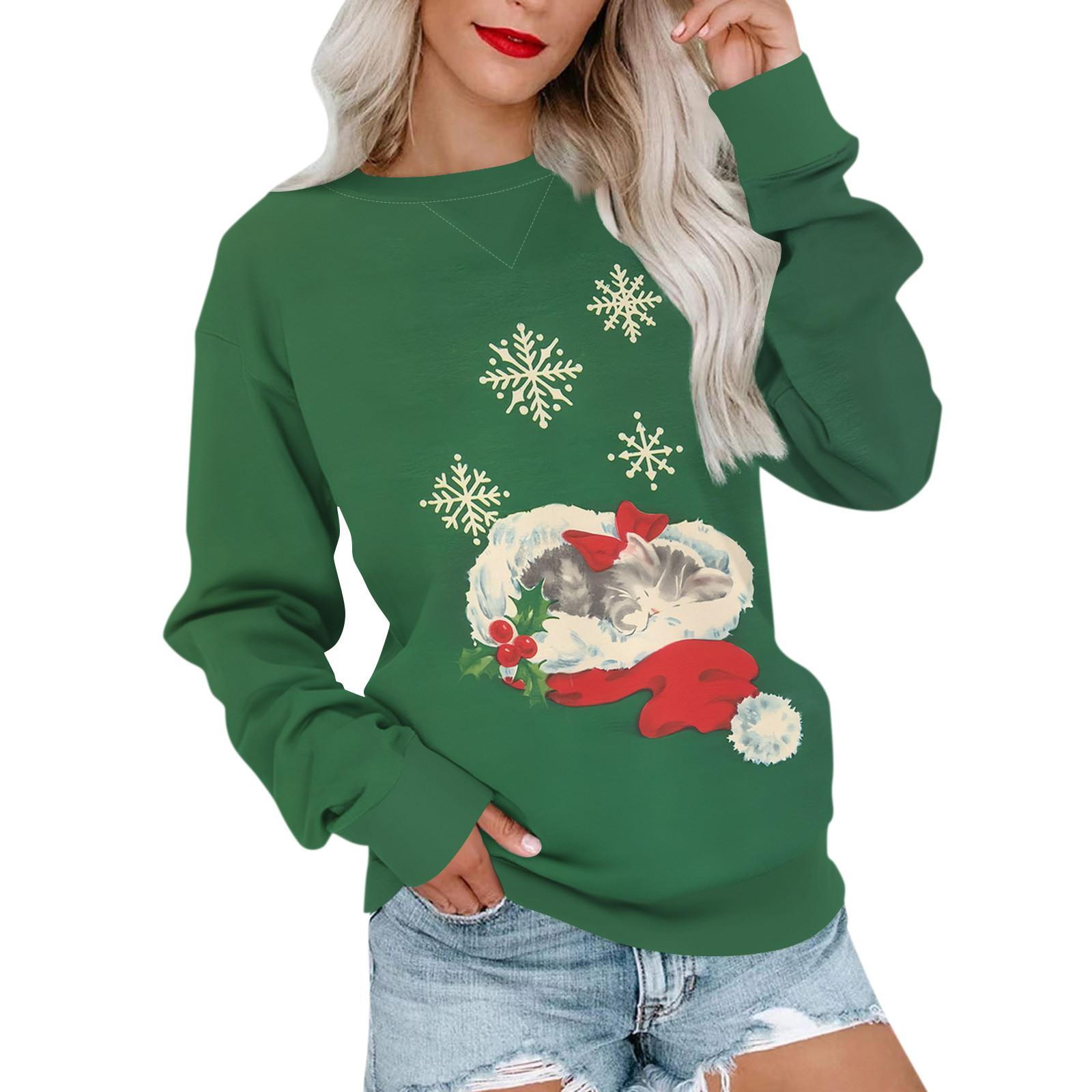 

Женский повседневный пуловер с принтом, рубашка с длинным рукавом, толстовка большого размера L