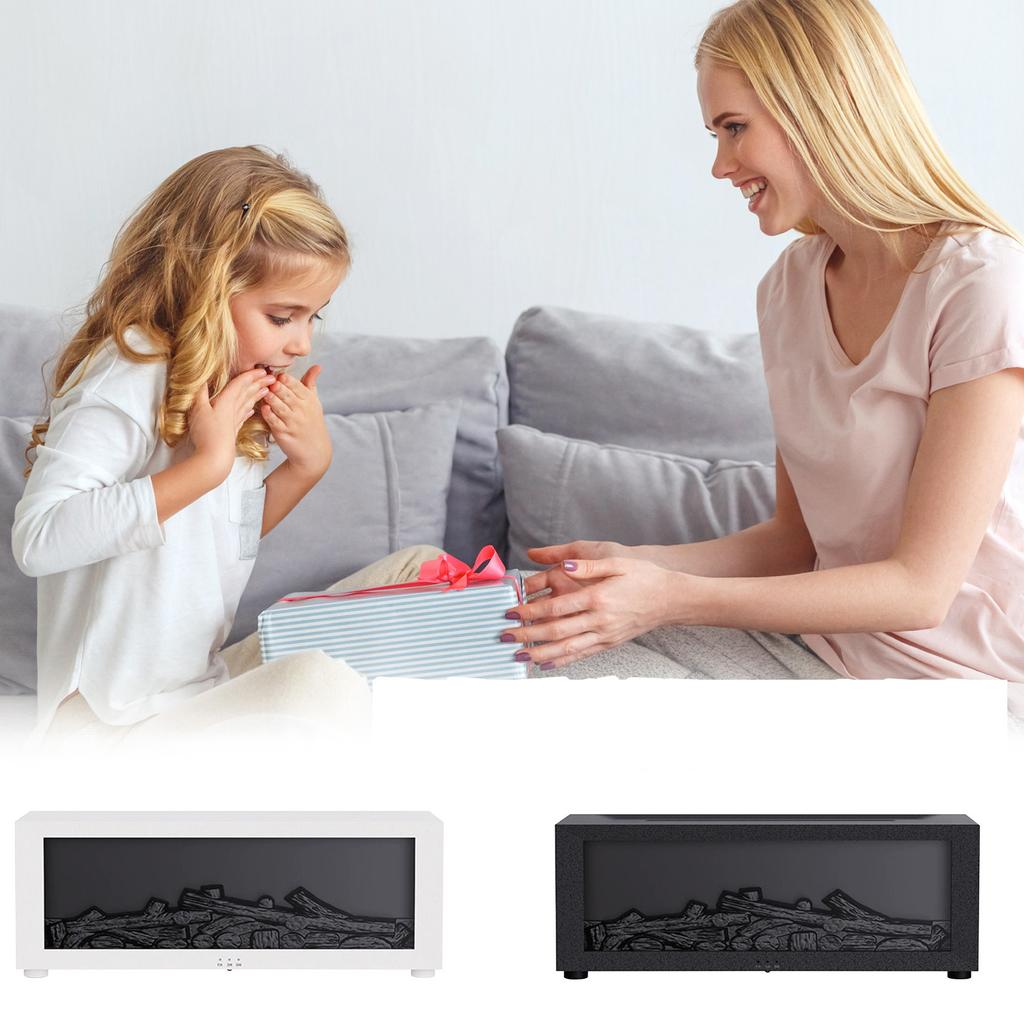 Flame Fireplace Oil Diffuser Simulation Fireplace Flame Diffuser Atmosphere Timing Creative Humidifier(without Oils)