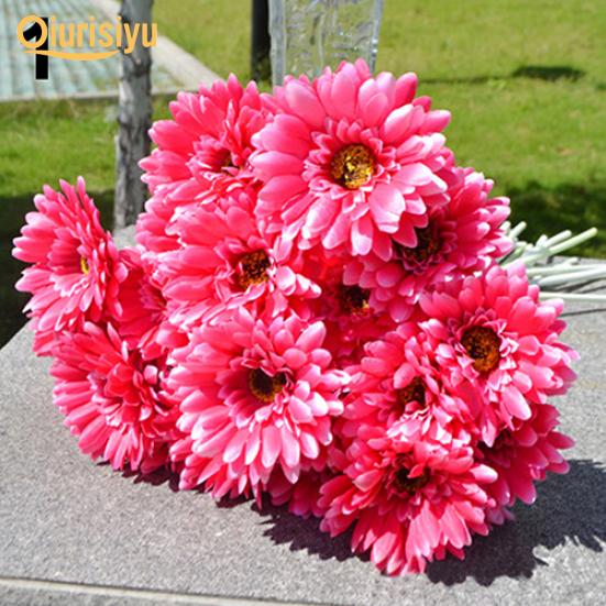 1 Pc Artificial Silk Gerbera Flower Wedding Party Bouquet Home Garden Decor Happy Living