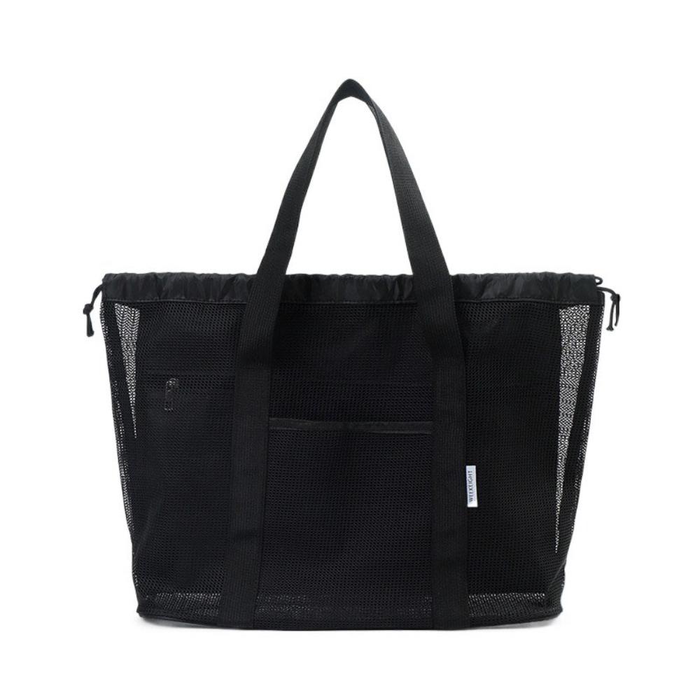 Hand-held Beach Tote Bag Drawstring Cosmetic Organizer Case Durable Mesh Shower Bag  Men/women