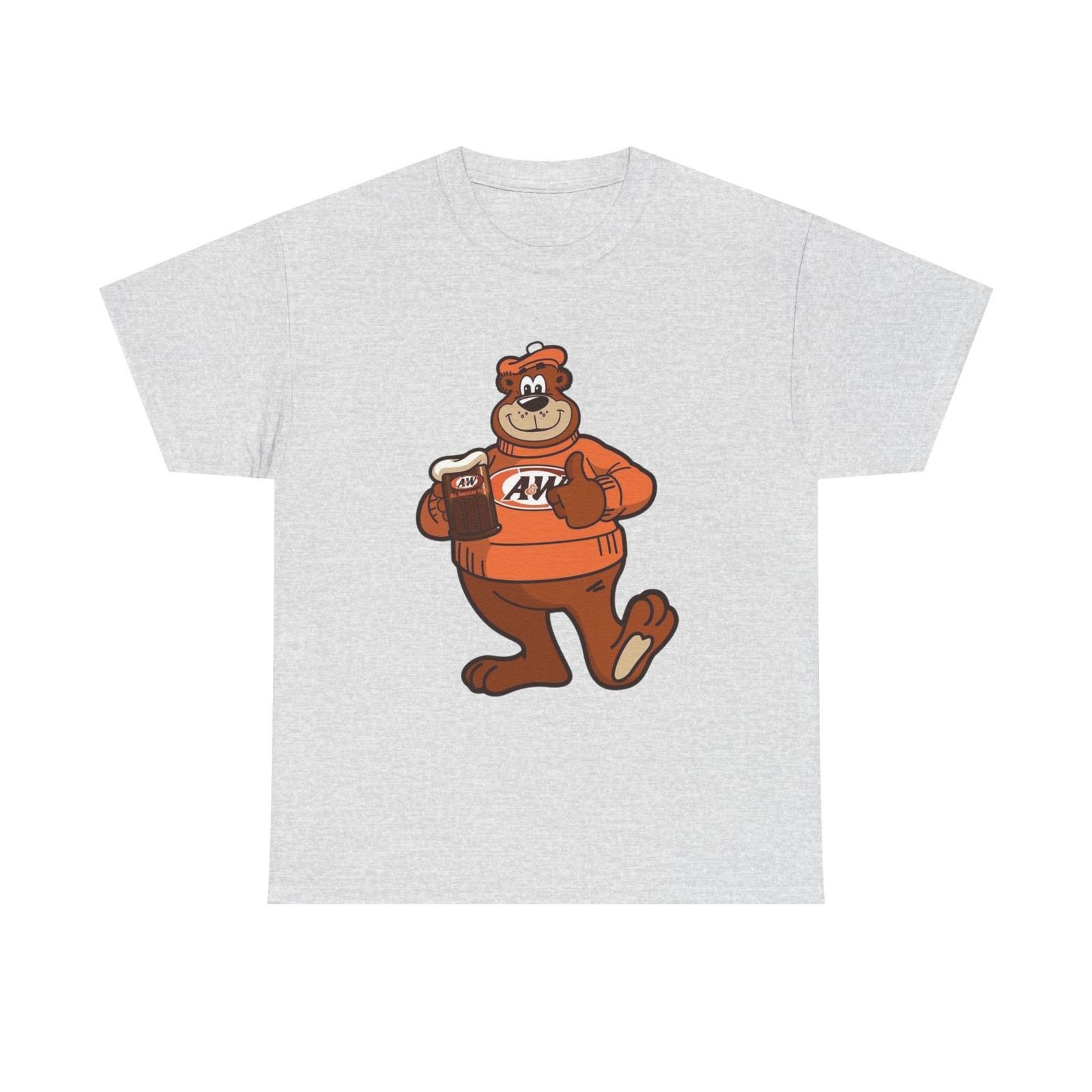 

A And W Root beer Vintage Logo Bear Soda Graphic T Shirt Mens Womens Tees Top Unisex Heavy Cotton Tee XL