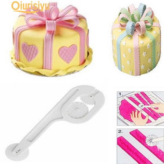 1set Fondant Cake Sugar Craft Paste Embosser Wheel Stitching Cutter Tool FO