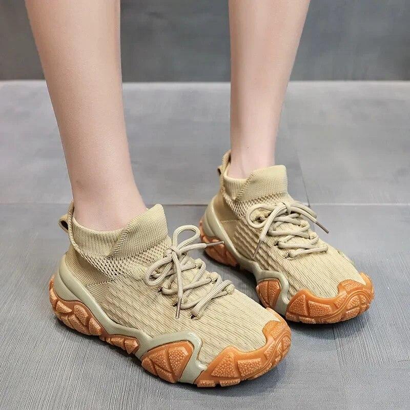 Paar gestrickte Sportschuhe Neue Vier Jahreszeiten Mode Herren Damen High Top Kokosnuss Schuhe Outdoor Laufschuhe Freizeitschuhe Weich