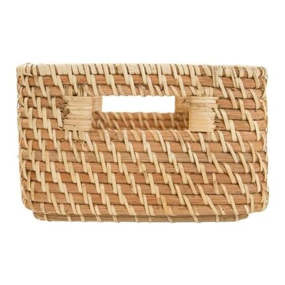 NITORI Rattan Basket RD-001 Quarter Width 19 x Depth 26 x Height 12cm Natural 8421034