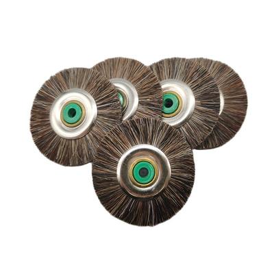 5 sztuk materiały do laboratorium dentystycznego zatrzask szczotka do polerowania koła narzędzia obrotowe laboratorium brązowy włosie końskie Buff 48mm mikrosilnik stomatologia