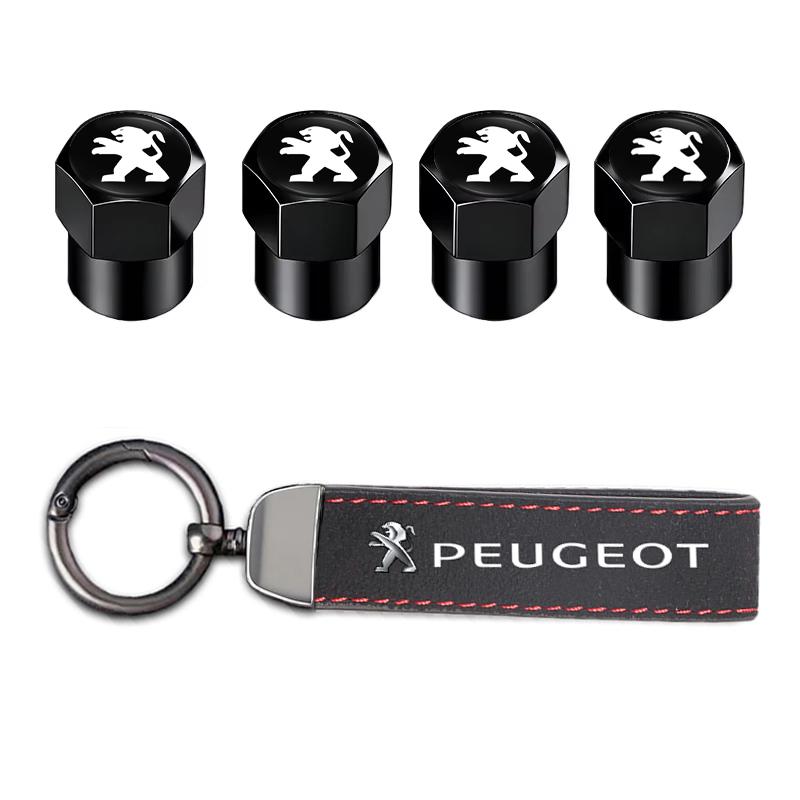 Peugeot Car Tire Wheel Valve Caps Cover Car Key Chain Ring Keychain For Peugeot 408 308 5008 Landtrek 208 3008 2008 Rifter 508