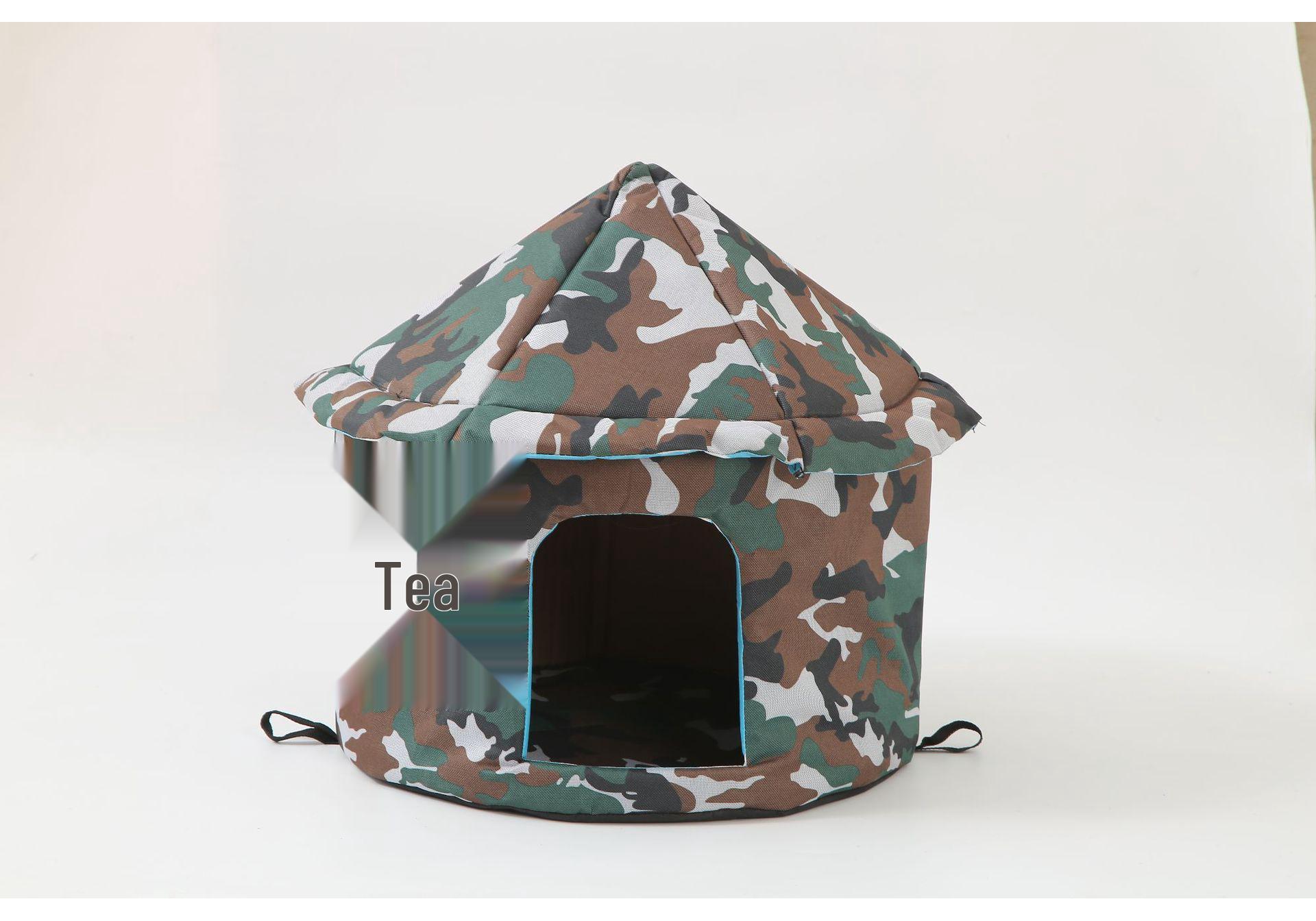 

Outdoor Waterproof Pet Tent: Cold-Resistant, Detachable, Washable Shelter for Cats and Dogs Round Nest (Camouflage Green)