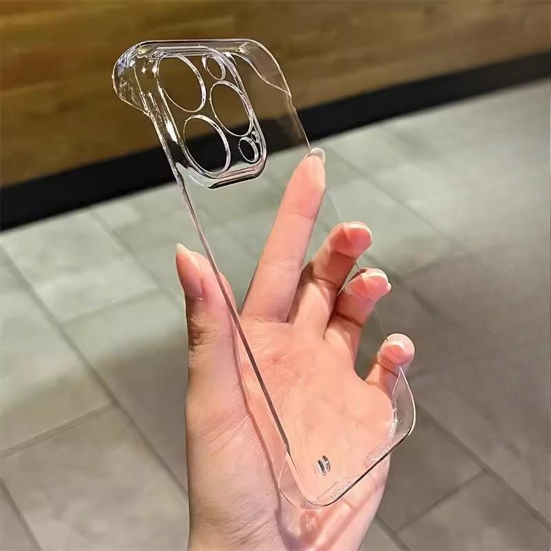 

Подходит для iPhone 16, складной металлический кронштейн, чехол для мобильного телефона, ультратонкий, безрамный, прозрачный, для ПК, Apple 14, жесткий чехол против падения iPhoneX/XS