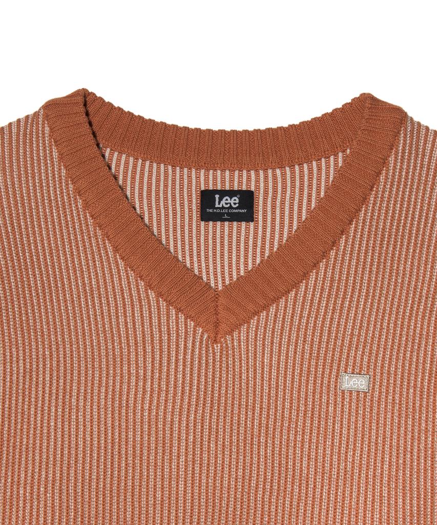 LEE Oversized Two-Tone Knit Vest Coral