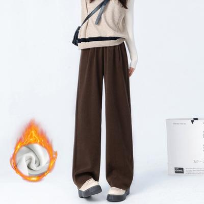 Aggiungi Pantaloni di Velluto Autunno e Inverno Nuovi a Vita Alta Slim Casual Larghi Gamba Dritta