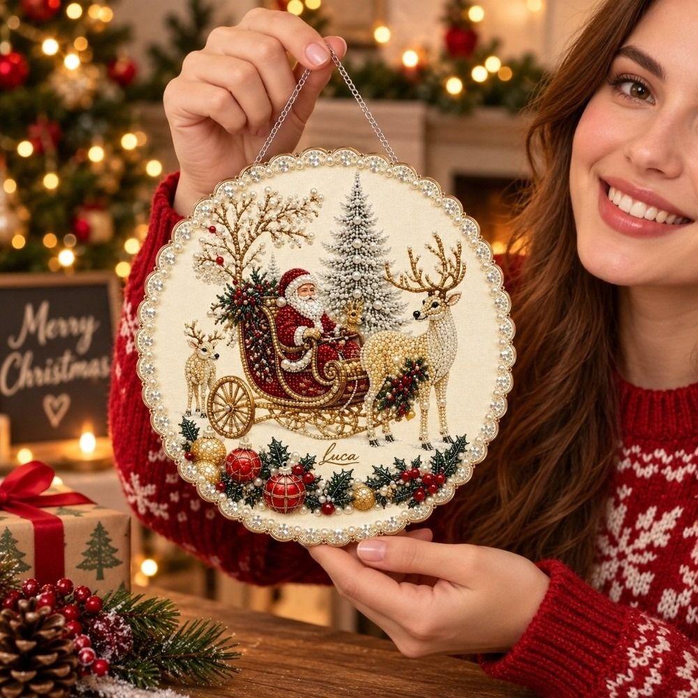 1 Set Hanging Ornament Diamond Painting Door Hanger Christmas Diamond Painting  Door Decoration