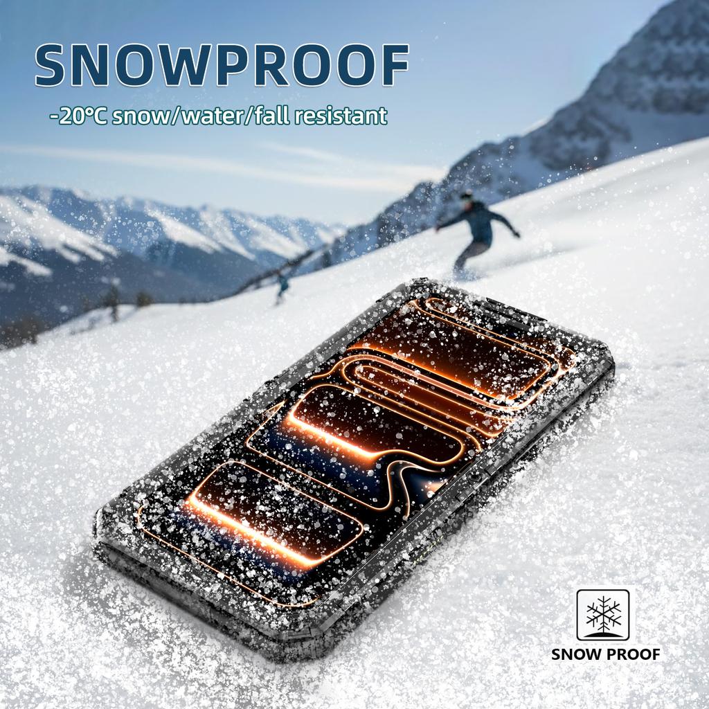 Coque de téléphone étanche IP68 pour iPhone 17 Pro Max Métal + Couvercle en Silicone avec Protection d'Écran