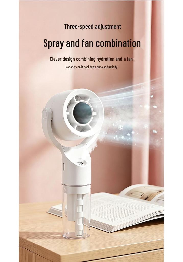 USB Rechargeable Handheld Mist Fan with Humidifier and Logo Customization