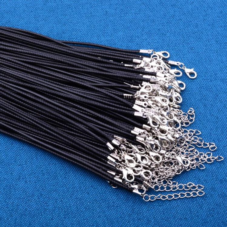 Leather Cord Black Necklace DIY Pendant, 2.0mm Thick Wax Rope Necklace Accessories
