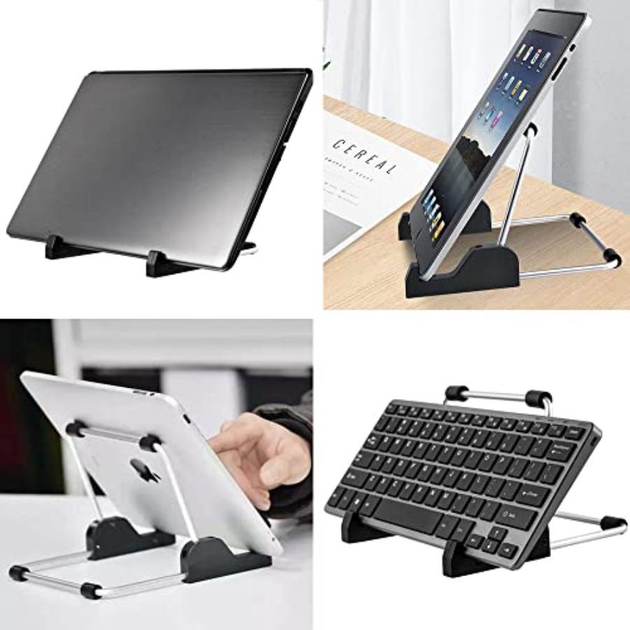 Tablet Stand Adjustable Aluminum Alloy Non-Slip Tablet Holder for Desk Fit for Tablets ipad Samsung and Kindle Fire Display Sta