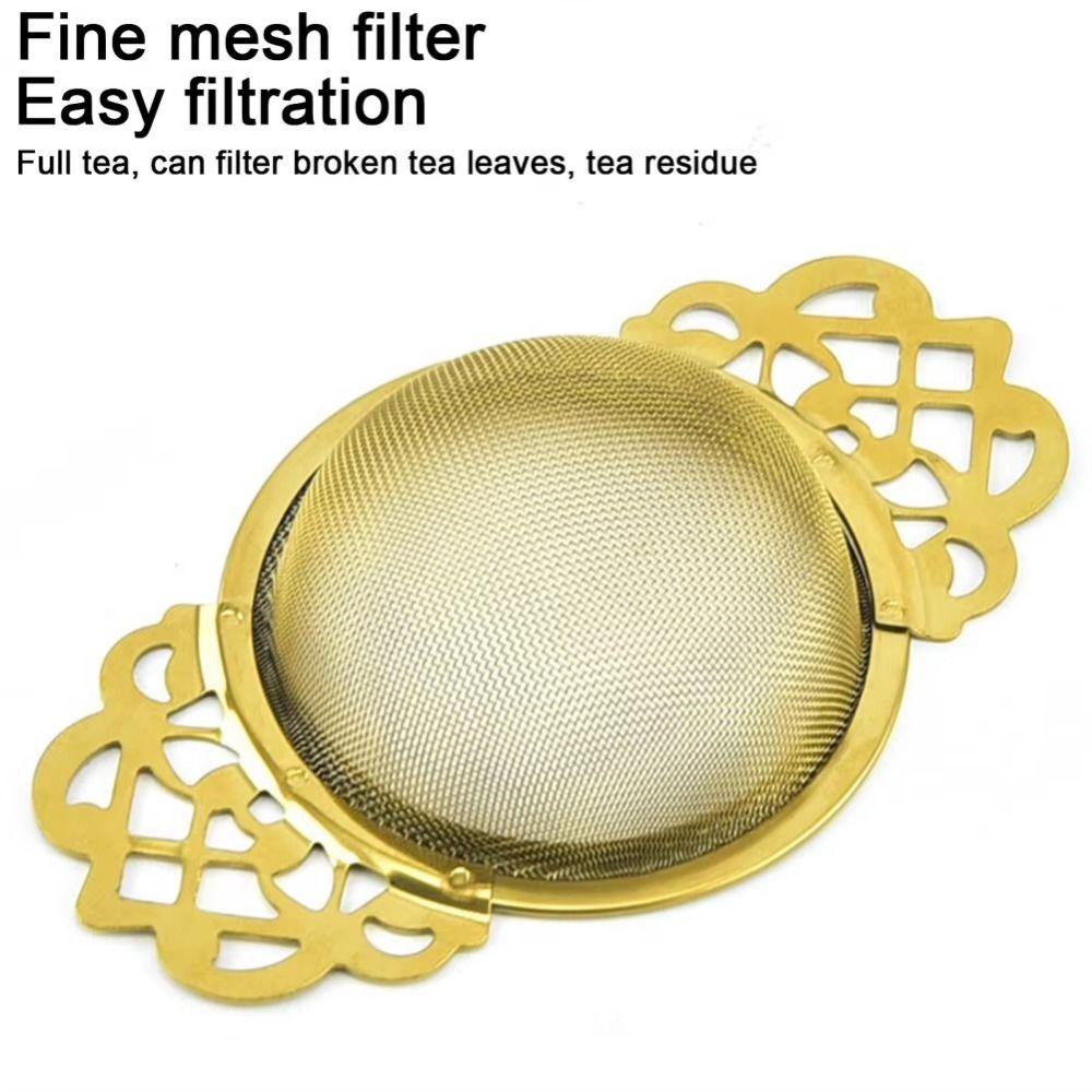Stainless Steel Double Ear Tea Filter Easy Clean Lace Tea Infuser Hanging Tea Strainer Restaurant