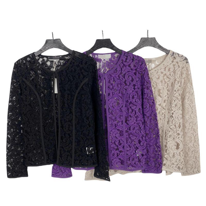 

A1090 Экспорт Новое поступление Женские топы с круглым вырезом и кружевными длинными рукавами в западном стиле с пряжкой, верхняя одежда, модная накидка Black 6