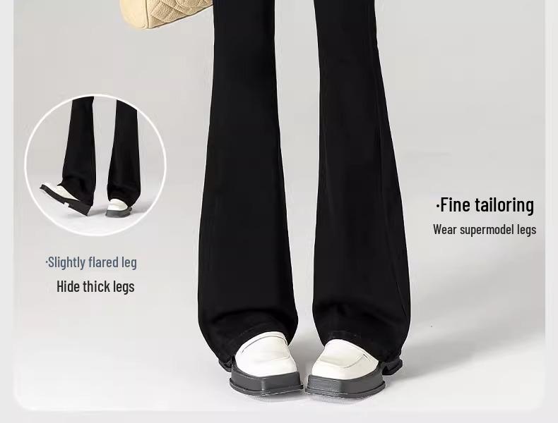 Petite Women's High-Waist Black Micro-Flare Jeans - Spring/Summer 2025 Collection