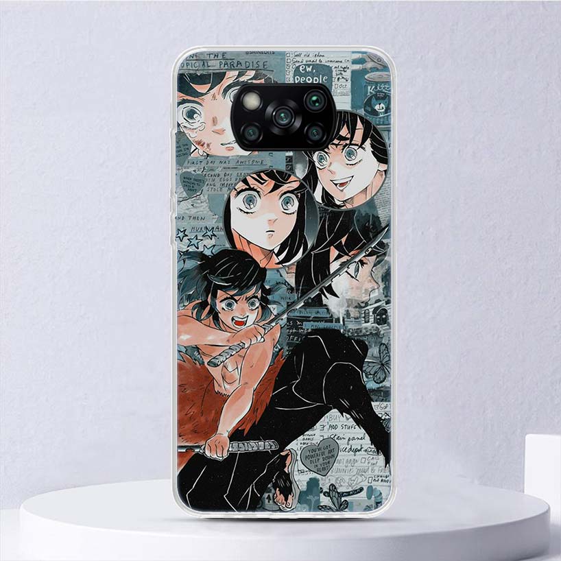 Demon Slayer Anime Kimetsu No Yaiba Soft Case pro Xiaomi Poco X3 NFC X4 M4 Pro M3 M2 Kryt na telefon F3 F2 F1 Mi Note 10 Lite A3 A2