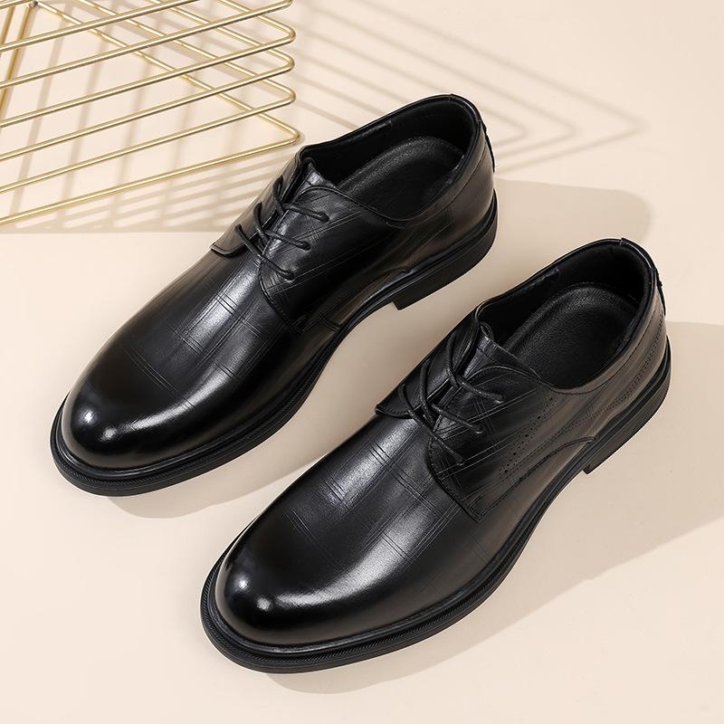 Leather shoes men's leather suit business high-end wedding shoes first layer cowhide dress British style men's shoes versatile spring new models