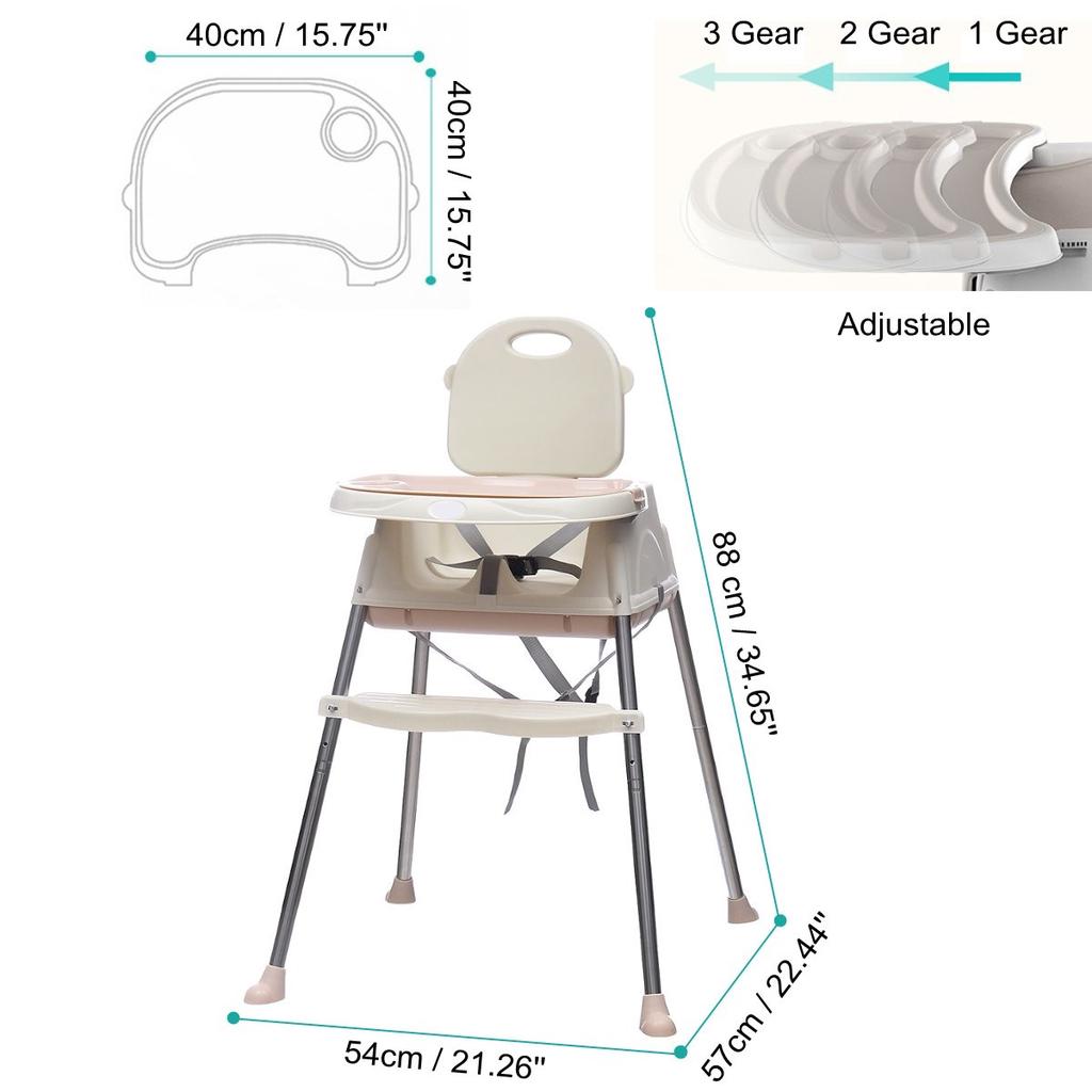 3 in 1 baby high chair convertible play table