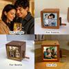 Ruční pohyb DIY Dřevěné rotující fotoalbum 8/16 fotografií Otáčecí fotostroj Svatba