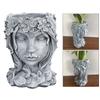 Face Sculpture Succulent Cactus Head Flowerpot Plant Pots Container Gray