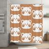 Cute Cartoon Panda Design Shower Curtains Set for Bathroom Decor Waterproof Fabric Shower Panels in Orange White Colorful
