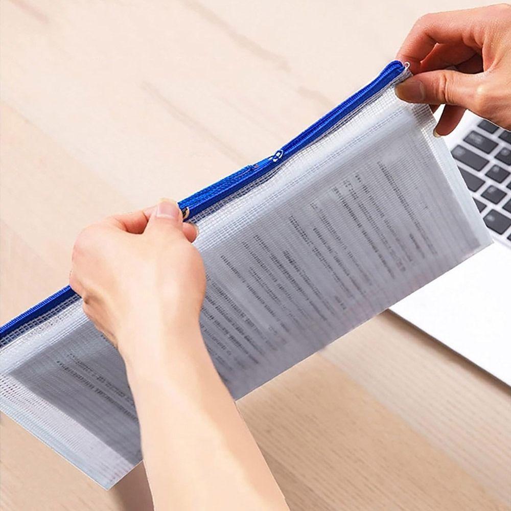 Thickened Zipper Grid Bag Large-Capacity Receipt Bag INS Information Bag  Gift