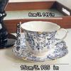 1set Nordic Style Blue and White Porcelain Cup and Saucer Set, Ins Style Creative American Latte Coffee Cup and Saucer Set