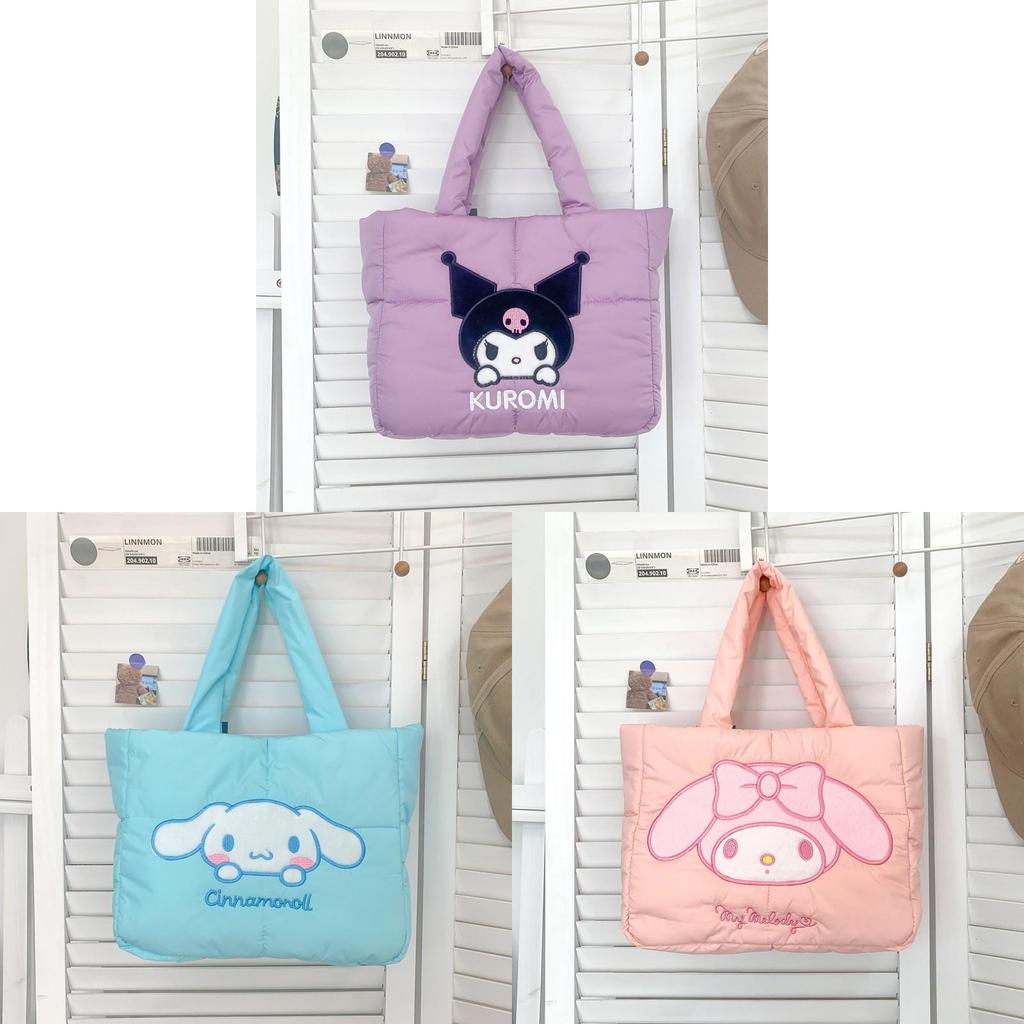 Kuromi Cute Embroidered Nylon Small Shoulder Bag For Daily Use