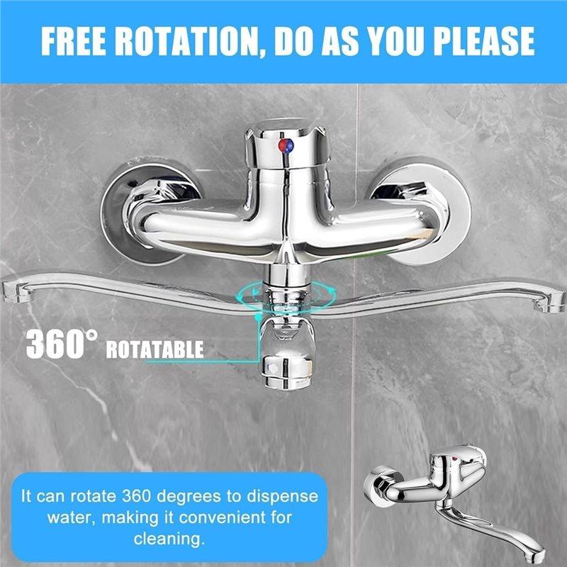 ABKP-360° Rotatable Kitchen Wall Tap, Single Lever Mixer Tap Cold/Hot Sink Mixer Tap Kitchen Tap Wall Mounted Sink Fittings