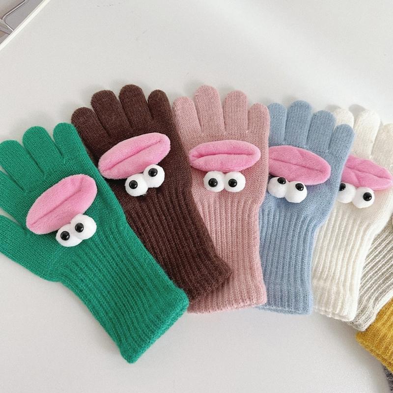Weiche & Warme Fingerlose Handschuhe Verspielte & Bunte Fünffingerhandschuhe für Jungen & Mädchen Perfekt für Herbst & Winter Langlebig