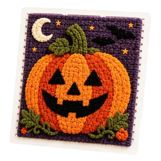 Yarn Art Decor Projects DIY Fabric Weaving Painting Kit, Halloween Christmas Crochet Kit for Decoration, Beginner Handmade Craft Project Set Holiday