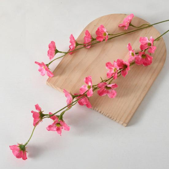 Artificial Crabapple Blossom Stem Realistic Faux Begonia Vine Branch Long Stem Fake Flowers for Spring Summer Indoor Wedding Home Table Centerpiece