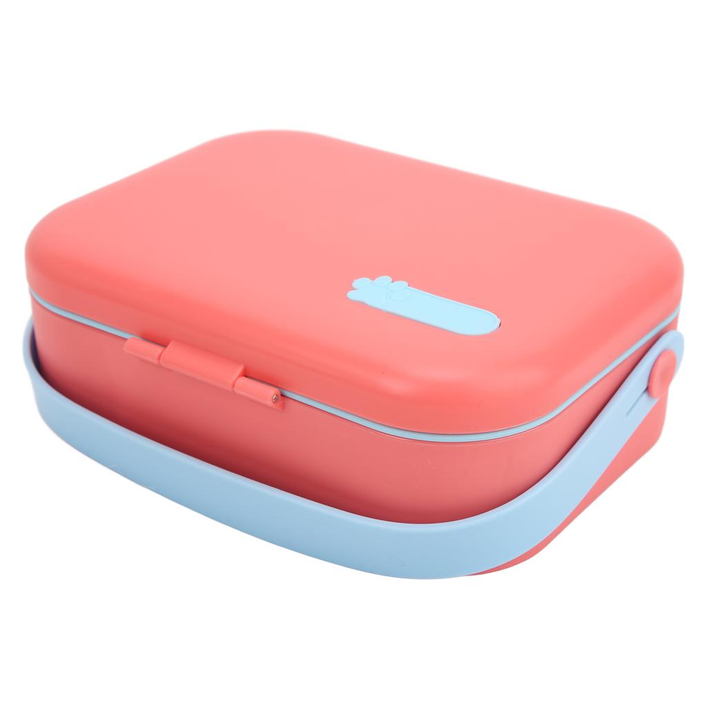 Pet Food Box Double Layer PP Toxic Free Prevent Leakage Carrying Dog Bento Box for Outdoor TravelPink