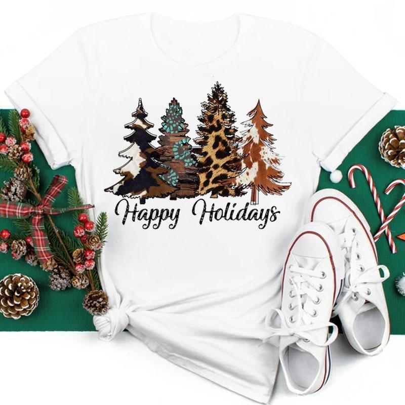 2025 Women Santa Claus Print Clothes Christmas 90s Funny Holiday Fashion Cartoon Tops Tee Shirt Ladies Female Graphic TShirt