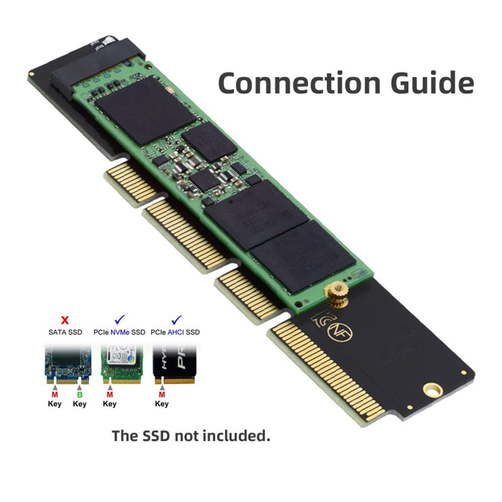 Xiwai NGFF NVMe AHCI SSD to 16X 8X 4X Low Profile 3cm Height 110mm 80mm SSD 1U Server with Power Adapter M.2 M-Key PCI-E 3.0