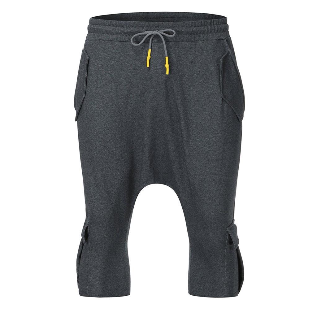 Casual Sweatpants for Men Hip Hop Trend in Europe America Loose Solid Street Sports Harlan Cropped Trousers Men'S Clothing