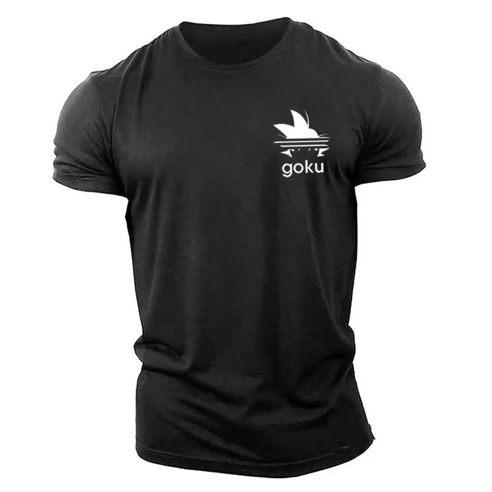 Gym T-Shirt Men Goku Print Short Sleeves Workout T-Shirt Summer Casual Tee Streetwear Men's O-neck Sweatshirt Women's Clothing
