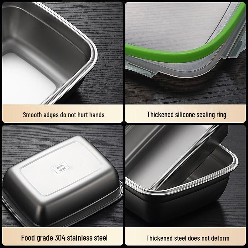 GOWKE 304 Stainless Steel Microwaveable Food Storage Container Set