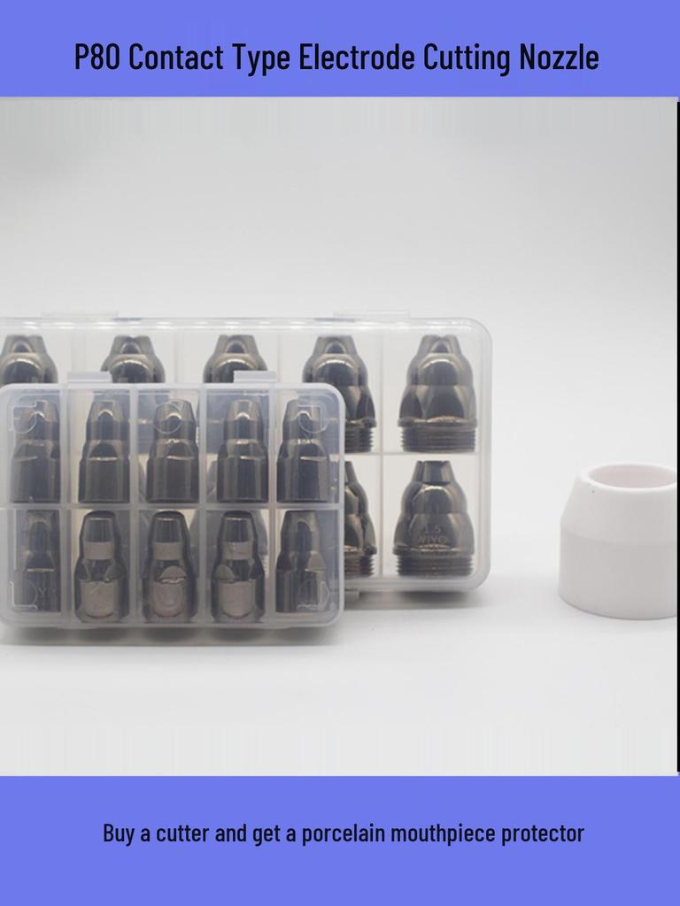 P80 Plasma Cutting Torch Electrode Nozzle for LGK100/120 Machines with Hafnium Wire.