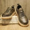 FashionGenuine Leather Elastic Male Oxford Shoes Comfortable Outdoor Sneakers Handmade Leather Men Casual Shoes Non-Slip Walking Shoes