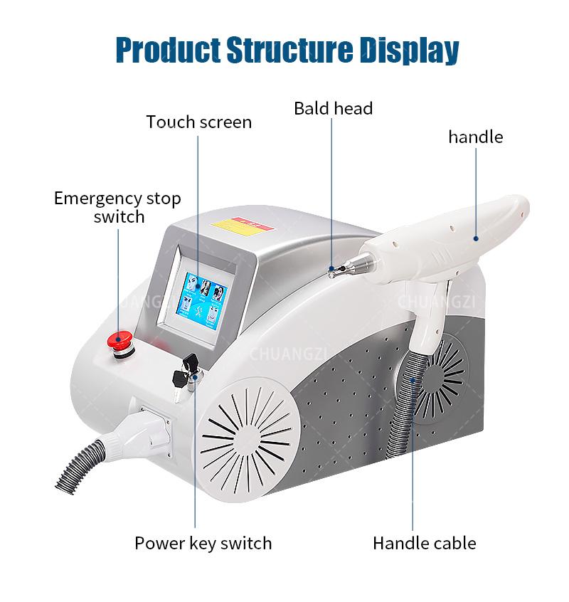 Best Sellers Laser Beauty Machine Portable Q-switch ND YAG Laser Tattoo Removal Pigmentation Removal Carbon Peeling Machine