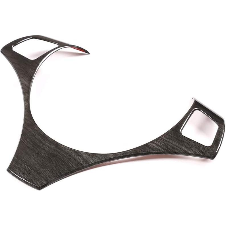 4 Styles ABS Chrome For BMW E90 3 Series 2005-2012 Car Steering Wheel Decoration Frame Trim Accessories (Black Wood Grain)