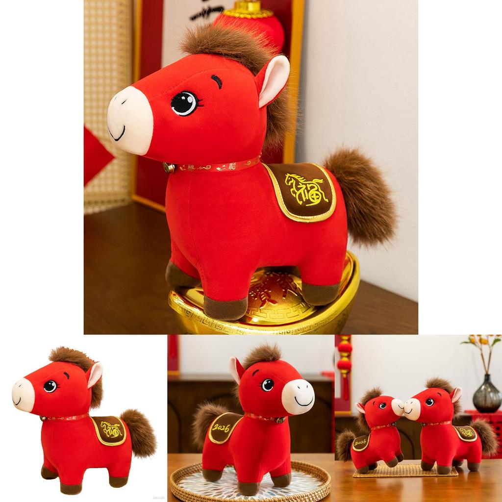Pony Year Of The Horse Plush Toy With Pp Cotton Filling For Lunar New Year Gift