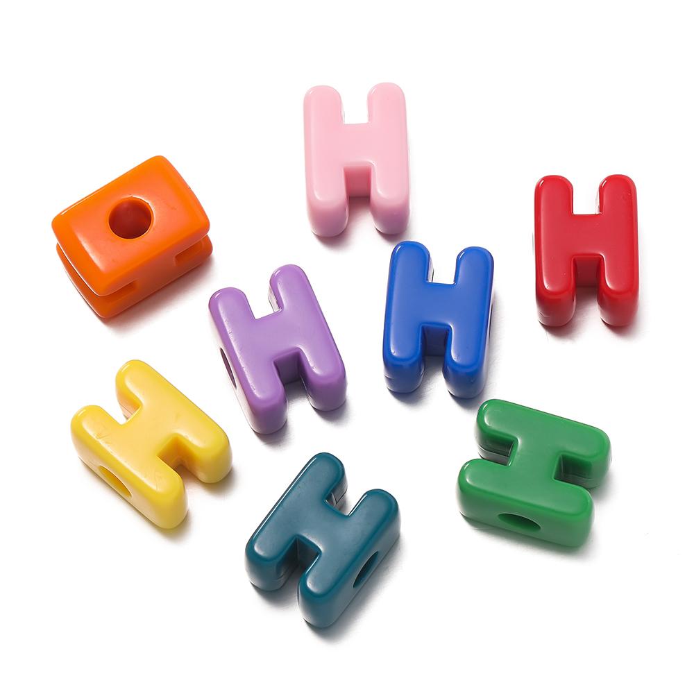 5Pcs A-Z Acrylic Big Hole Letter Beads Mix Colour Loose Spacer Beads for Making Key Chain Bracelet DIY Craft Jewelry Accessories
