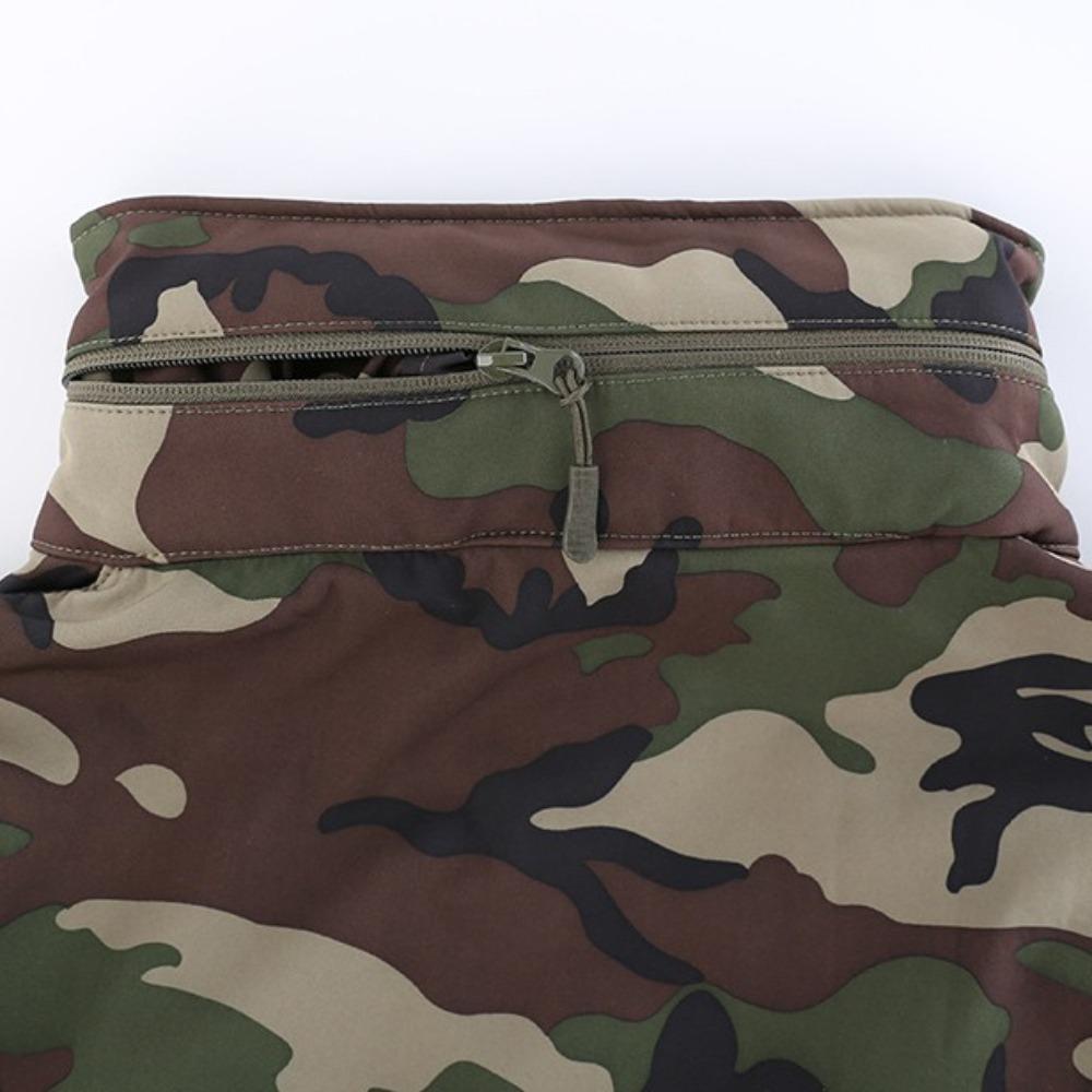 No. 2 Camouflage Solid Color Jacket, Soft Shell Fleece Breathable and Wear-resistant Hooded Jacket