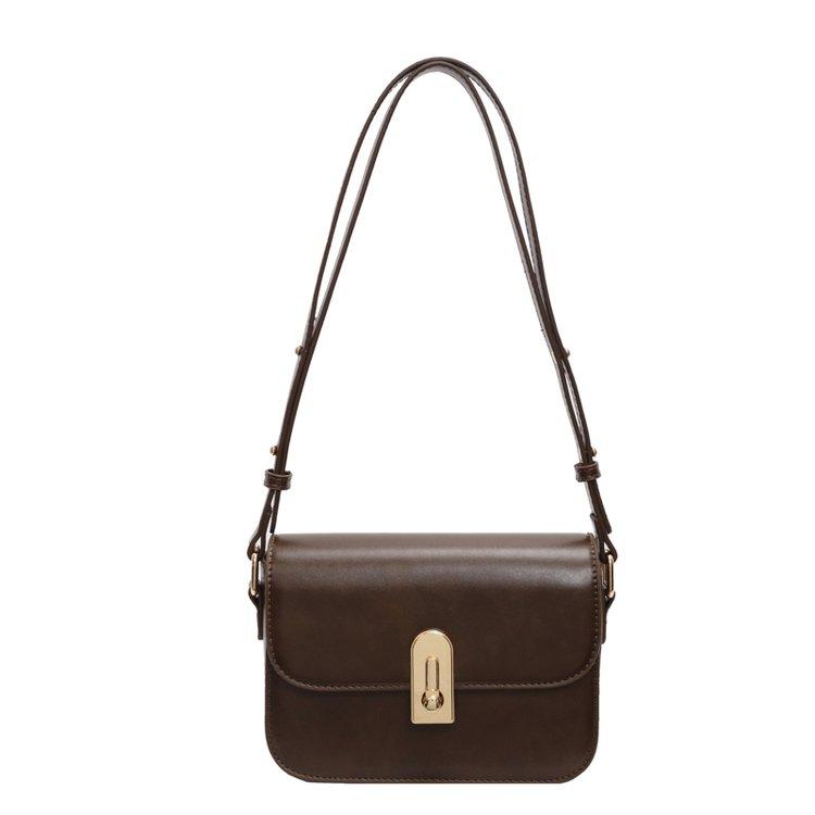 

Soft Leather Hour Hand Small Square Bag Women s 2026 New High-end Versatile Shoulder Messenger Bag кавовий